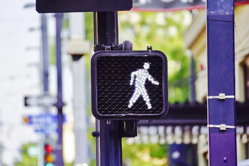 pedestrian crossing signal, Atlanta pedestrian accident attorney concept